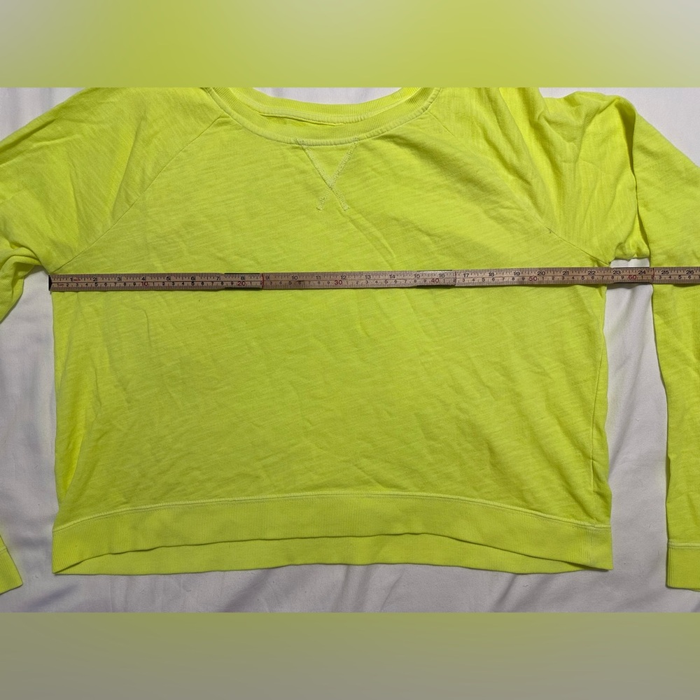 WOMEN’S CITY STREETS BRIGHT NEON LIGHTWEIGHT CROPPED SWEATSHIRT XL - Picture 4 of 9